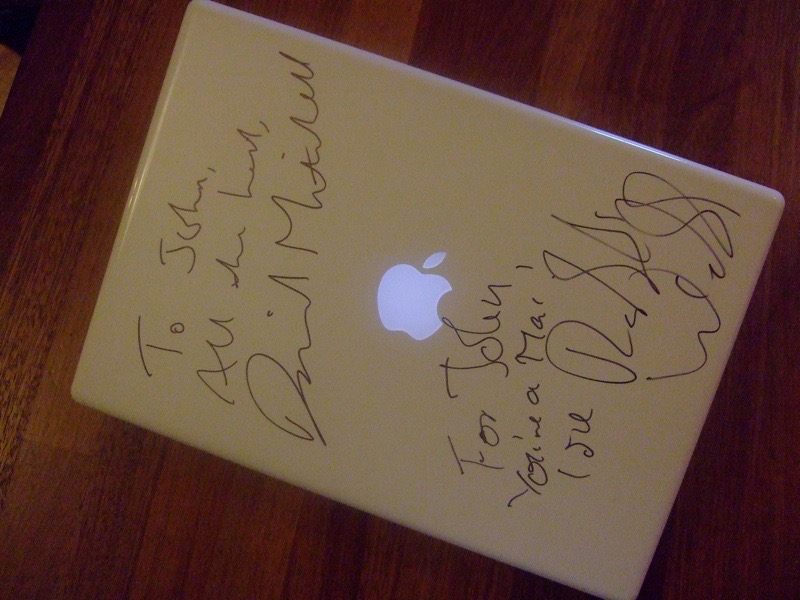 Macbook signed by Mitchell & Webb